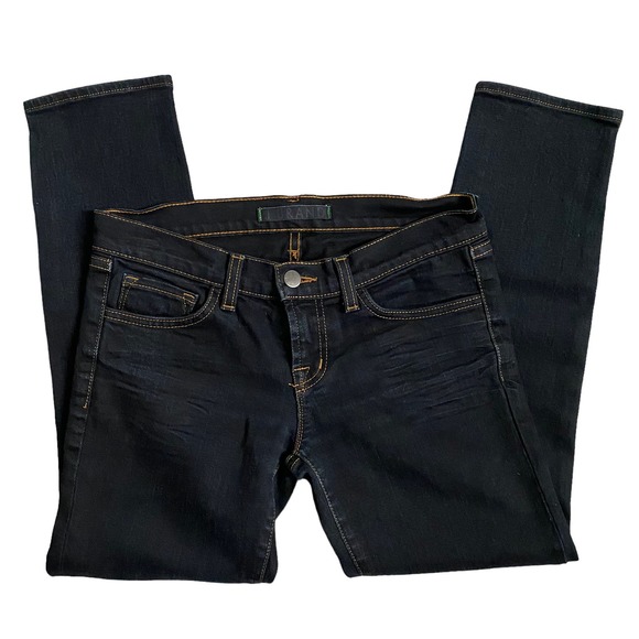 J Brand Denim - J Brand Dark Denim Low Rise Straight Leg Cropped Jeans Sz 25
